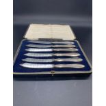 Boxed set of Silver handled Butter Knives