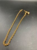 A 9 ct Gold Albert Chain with watch winder attached (Total Weight 24.3g)