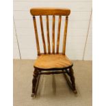 Elm lath back farmhouse rocking chair