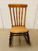 Elm lath back farmhouse rocking chair