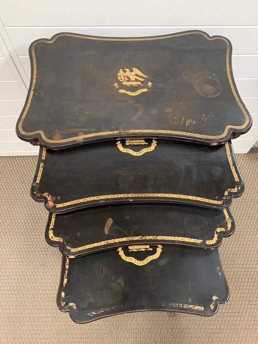 Quartette of tables with gilt court of arms - Image 4 of 4