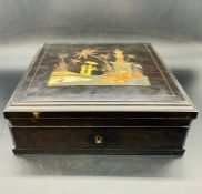 A Jewellery Box with Inlaid Oriental Decoration