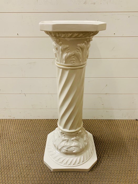 Floor standing white porcelain plant stand (H69cm W29cm) - Image 2 of 2