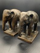 A Pair of Decorative Bronzed Elephants