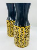 A pair of Hornsea pottery imprest fish eye vases 981 by John Clappison -1960's