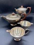 A Hallmarked Silver Tea Service to include teapot, coffee pot, milk jug and sugar bowl.