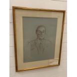 Portrait of admiral Sir Andrew Lewis by Jane Elliott in pastel summer exhibition 1993 Royal Academy