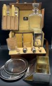 A Leather Cased Hunting Picnic Set by W Thornhill & Co, monogrammed with a C.