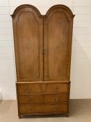 Gentleman's wardrobe with three drawers under (H188cm W93cm D51cm)