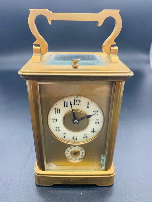 An Enamel Faced, repeater Carriage Clock
