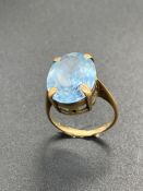 A Blue Topaz and 9 ct gold ring. (Size: Q)