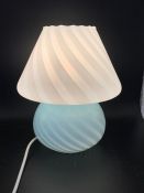 Mid century vintage swirl Murano Mushroom lamp from 1970's (H28cm W24cm)