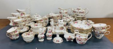 A large selection Hammersley "Dresden Sprays" dinnerware to include, plates, bowls, cups, egg
