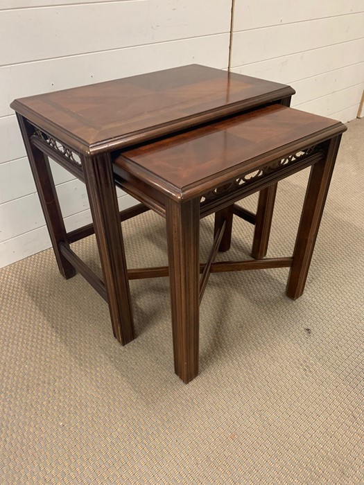 Nest of mahogany tables with pieced backs - Image 2 of 2