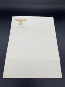 A Sheet of Hitler's Stationary