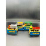 A Selection of Four Matchbox Superfast Diecast Vehicles No 17 Horsebox with horse, No 7 Ford