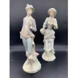 Pair of matt finished Lladro figures