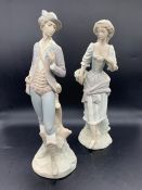 Pair of matt finished Lladro figures