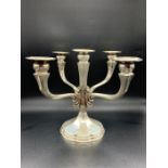 Silver five arm candlestick, marked 925 to base (800g)