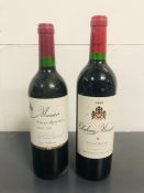 A Bottle of 1999 Chateau Musare (Gaston Hochar) wine and a Bottle of Musare Cuvee Reservee Rouge