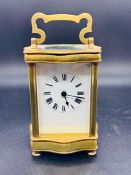 A brass carriage clock