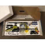 An Eflite Blade 400 3D Remote Control Helicopter along with Phoenix R/C 4 Professional Radio Control