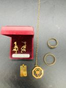 A Selection of 9 ct gold jewellery (Total Weight 11.2 g)