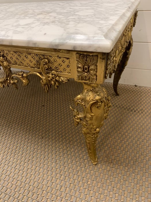 A brass ornate frame marble table (H38cm W100cm D50cm) - Image 2 of 3