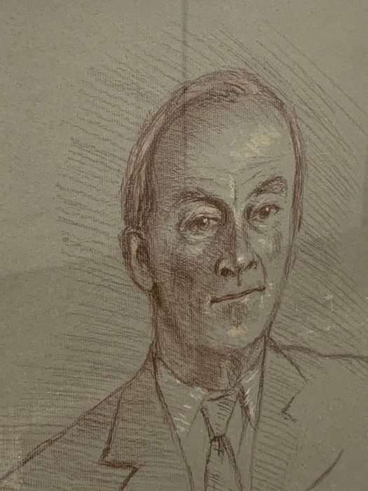 Portrait of admiral Sir Andrew Lewis by Jane Elliott in pastel summer exhibition 1993 Royal Academy - Image 3 of 5
