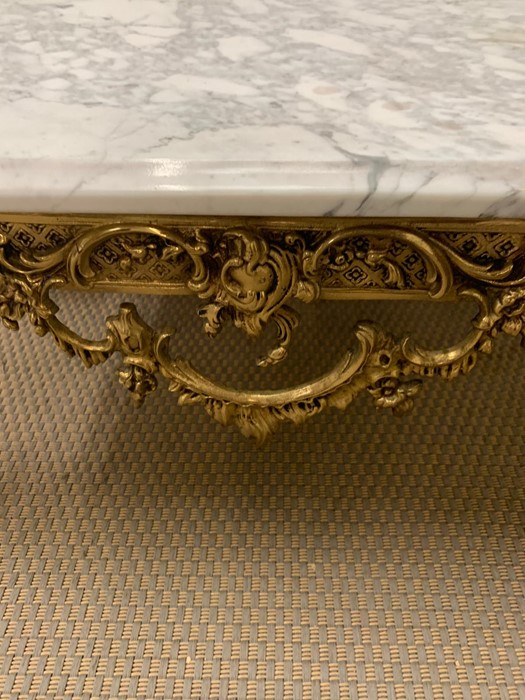 A brass ornate frame marble table (H38cm W100cm D50cm) - Image 3 of 3