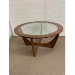 Astro G-Plan circular table with glass center (H45cm Diam 85cm)