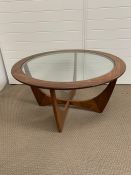 Astro G-Plan circular table with glass center (H45cm Diam 85cm)