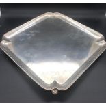 A Harrods Silver Tray on four feet (Approximate weight 920 g) Hallmarked Sheffield 1951, makers mark