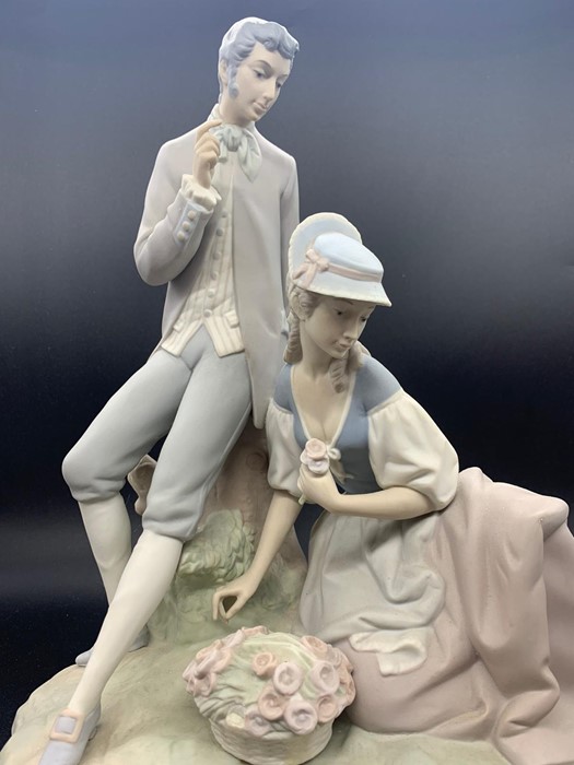 Lladro figure of a courting couple in matt AF - Image 3 of 5