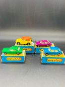 A Selection of Four Matchbox Superfast diecast vehicles No 67 Volkswagen 1600 TL, No 18 4 x 4