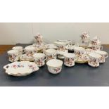 A selection of Hammersley china decorated with exotic birds and flowers