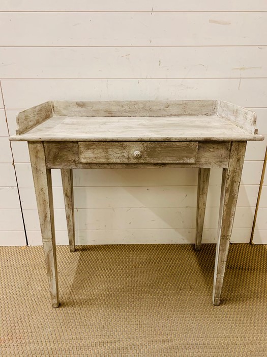 A Shabby Chic in Gray single drawer desk.(H 82 cm x W 79 cm x D 44cm)