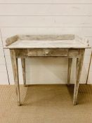 A Shabby Chic in Gray single drawer desk.(H 82 cm x W 79 cm x D 44cm)