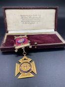 A 9 ct Gold Order of the Buffalo jewel (Weight of hallmarked jewel 18.5g)
