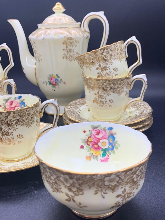 A Crown Staffordshire bone china tea service to include, teapot, milk jug etc - Image 2 of 5