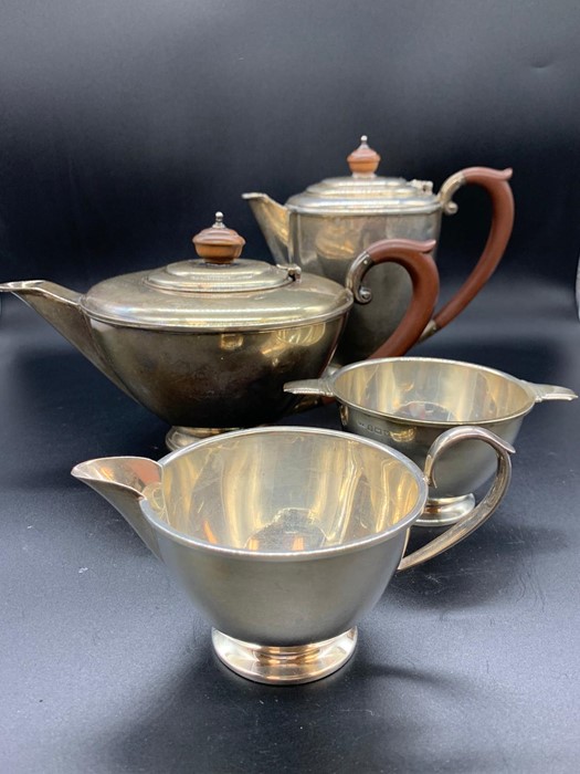 A Hallmarked Silver Tea Service to include teapot, coffee pot, milk jug and sugar bowl. - Image 2 of 5