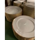 English fine china dinner service, white with gold rim