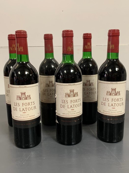 Six Bottles of 1981 Les Fort De La Tour Wine