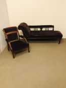 A Chaise Longue and Armchair.