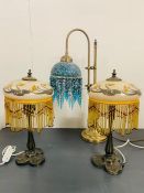 A selection of three lamps