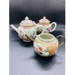 Three oriental porcelain teapots AF