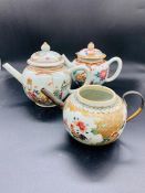 Three oriental porcelain teapots AF