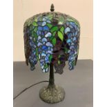 Blue and green Tiffany style table lamp