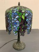 Blue and green Tiffany style table lamp