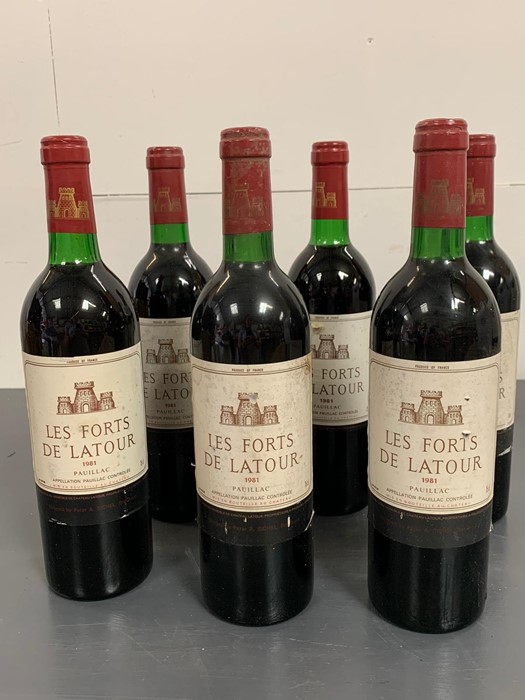 Six Bottles of 1981 Les Fort De La Tour Wine
